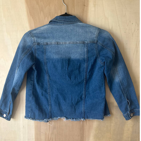 Soho Blue Jacket Girls 16 XL Denim Raw Hem - Picture 3 of 9